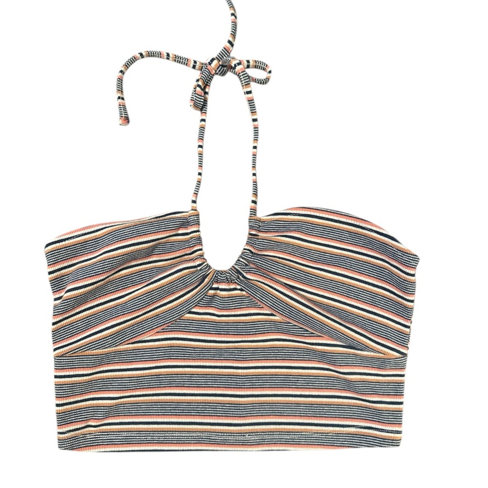 🌸Aeropostale Women’s Striped Halter Neck Crop Top - Size Small